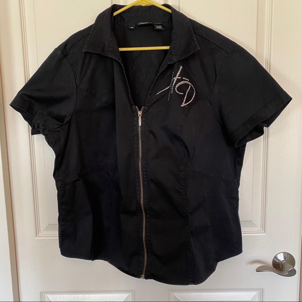 Harley Davidson Front Zip Blouse